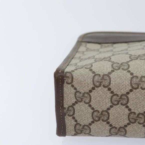 GUCCI GG Supreme Clutch Bag PVC Beige Auth yk15353 - Picture 8 of 16